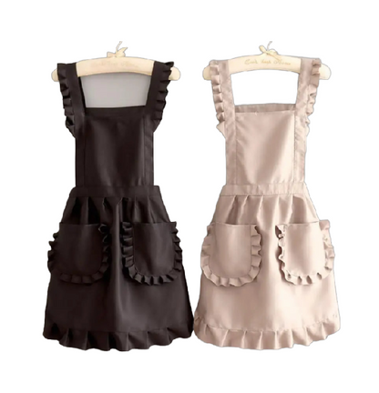 [apron] 1Pcs Cute Korean Style Apron Female Nail Shop Kitchen Coffee Overalls Home Cooking Cleaning Sleeveless Apron