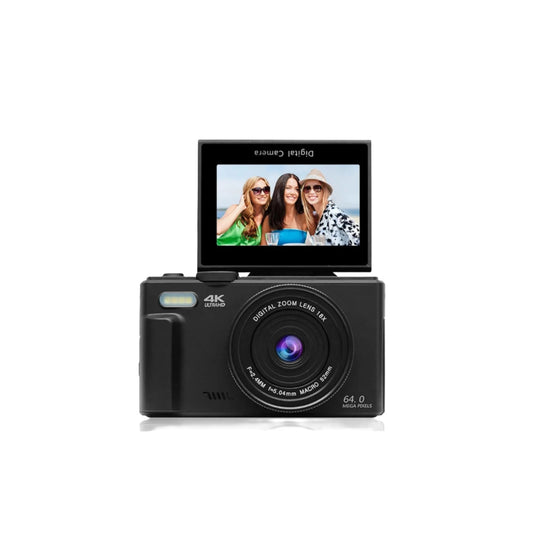 [Convenience/Smart Gear] 4K Digital Camera for Photography and 18X Digital Zoom Camera 64MP Compact Vlogging Camera 3'' 180° Flip Screen with Flash