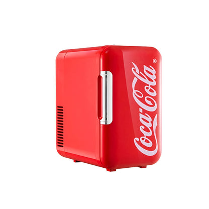 [Essential][Camp & Fish Gear] 6L Mini Refrigerator Coca-Cola Multifunction Cosmetic Dormitory Warmer Cooler Fridge for Home Car Small Portable Fridge 12V/220V