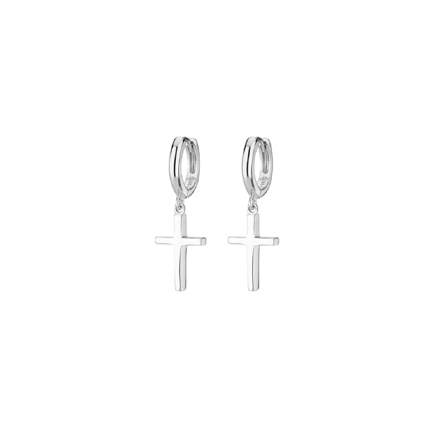 [Earrings] Hot Sale Punk New Solid 925 Sterling Silver Cross Drop Earrings For Women Girl Student Jewelry XE005