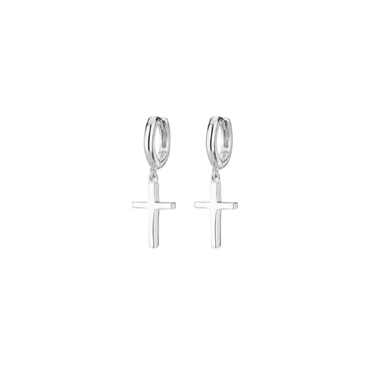 [Earrings] Hot Sale Punk New Solid 925 Sterling Silver Cross Drop Earrings For Women Girl Student Jewelry XE005