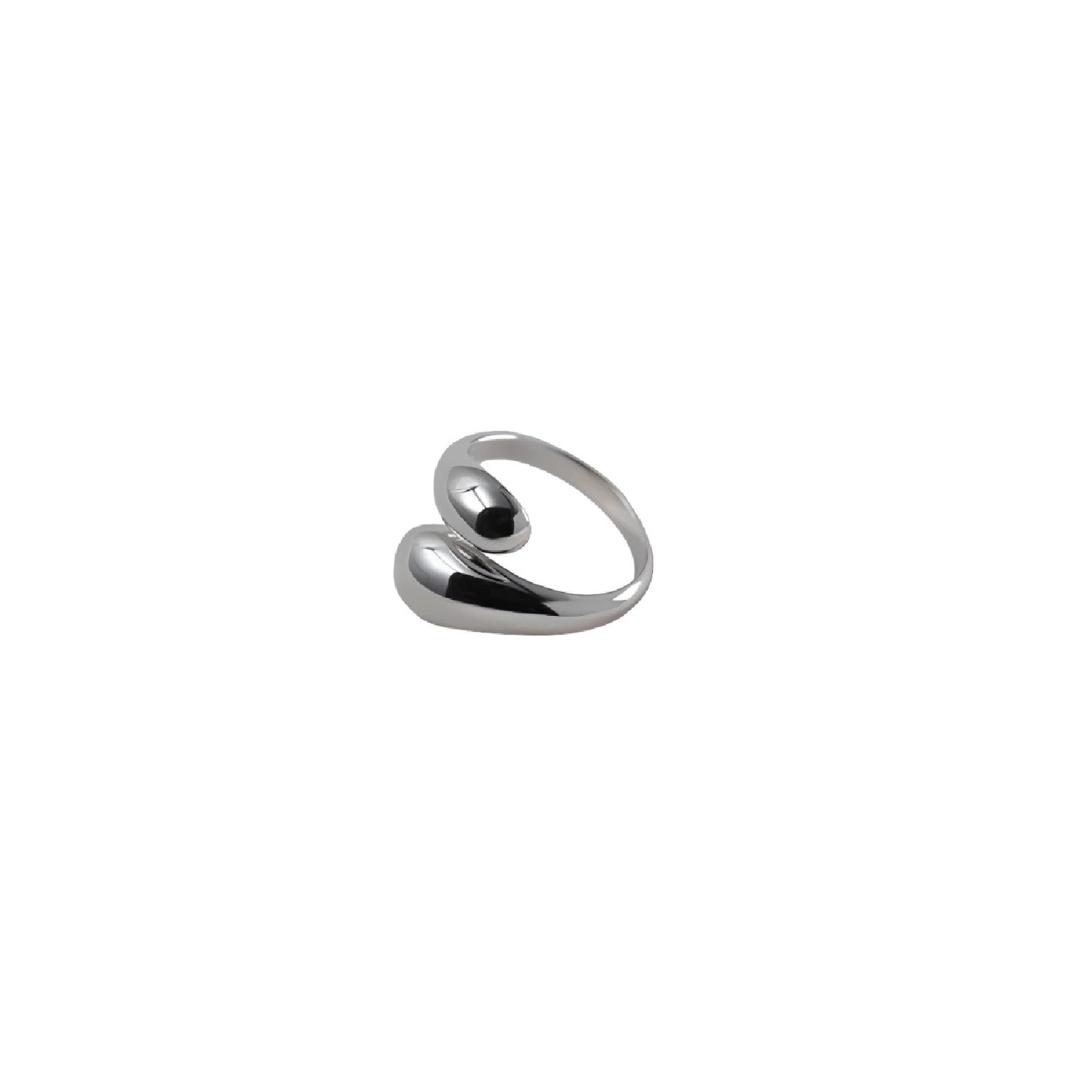 [rings] 925 Sterling Silver Smooth Water Drop Rings For Woman 18K Gold Open Ring Wedding Couple Rings Aesthetic Jewelry Gift