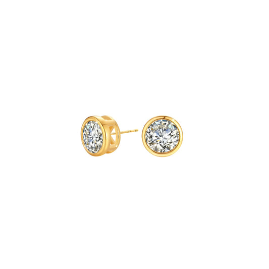 [Earrings] Moissanite Earrings 18K Gold 100% Real With Certificate Luxury AU750 Jewelry For Women K Gold Earring Studs Trend Present