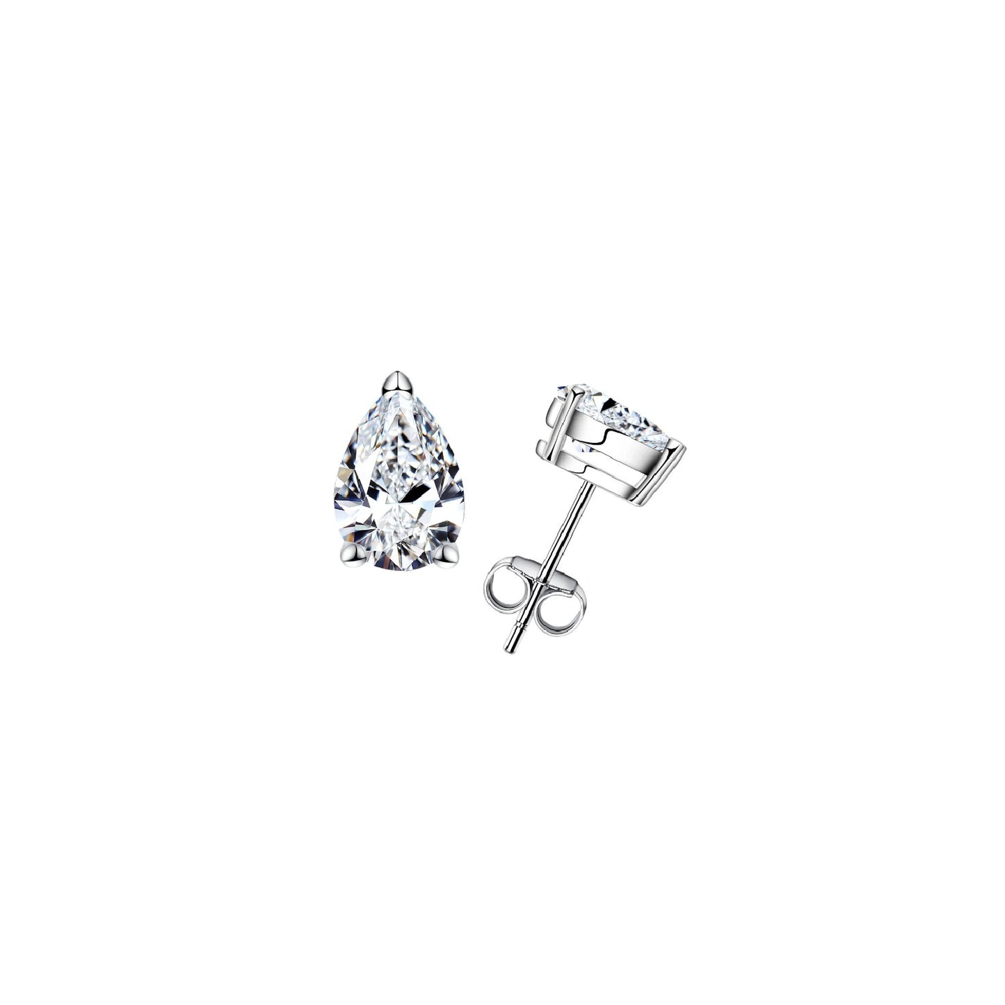 [Earrings] AnuJewel 10K Gold Post 5/2/1.2ct Pear Cut Moissanite Stud Earrings Anti-allergy Eearrings For Women Jewelry Wholesale