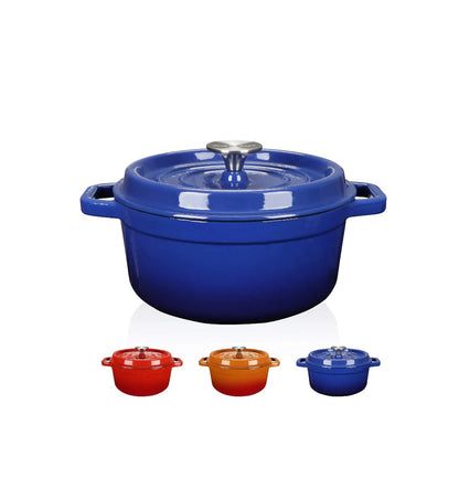 [cookware] Enameled Cast Iron Dutch Oven 3.6 Quart Enamel Coated Heavy Duty Non-Stick Enamel Pot Casserole Dish 9.4inch for All Heat Source