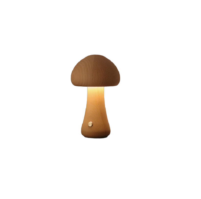 [Table Lamp] INS Wooden Cute Mushroom LED Night Light With Touch Switch  Bedside Table Lamp For Bedroom Childrens Room Sleeping Night Lamps Home Decor