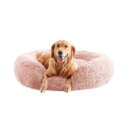 [supplies] Dog Beds for Large Dogs, Calming Donut Dog Bed, Round Fluffy Dog Beds, Big Plush Pet Bed for Dogs Up to 80Lbs, 34inch